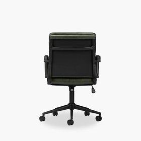 Mae Office Chair | Vintage Green Faux Leather & Black