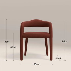 Ophelia Carver Dining Chair | Rust Red Sustainable Velvet