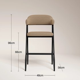 Presley Kitchen Stool | Latte Sustainable Fabric & Black