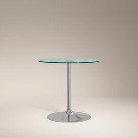 Ida 2 Seat Round Dining Table | Glass & Chrome