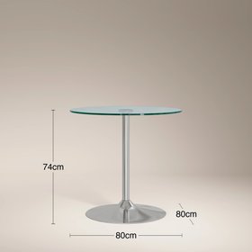 Ida 2 Seat Round Dining Table | Glass & Chrome