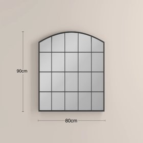 Arlon Arch Wall Mirror, 90 x 80 cm | Black
