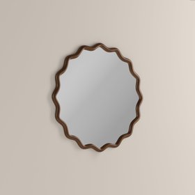 Osaka Round Wall Mirror, 80 cm | Walnut