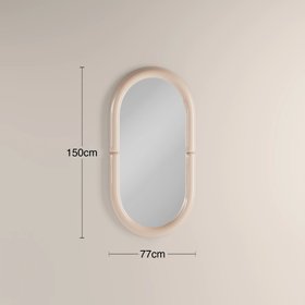 Morris Oval Full Length Mirror, 150 x 77 cm | Nude Gloss