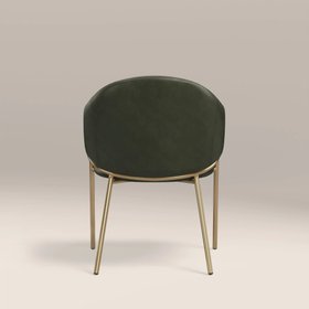 Luca Carver Dining Chair | Vintage Green  Faux Leather & Brass