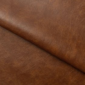 Austen Low Stool | Vintage Tan Faux Leather & Rustic