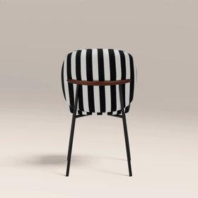 Harlow Dining Chair | Striped Fabric & Black