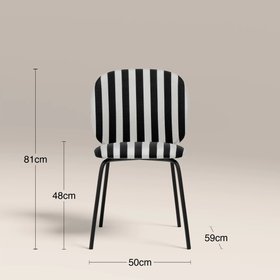 Harlow Dining Chair | Striped Fabric & Black