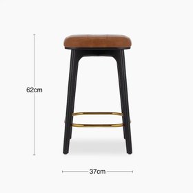 Winchester Kitchen Stool | Tan Faux Leather & Black