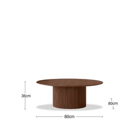 Marcel Set of 2 Round Wooden Coffee Tables | Walnut