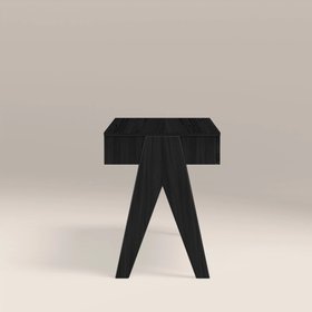 Campbell Large Wooden 2 Drawer Desk | Black