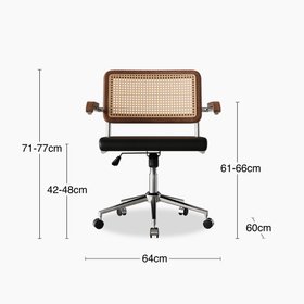 Kenton Office Chair | Vintage Black Faux Leather & Chrome