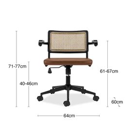 Kenton Office Chair | Vintage Tan Faux Leather & Black