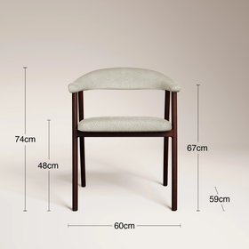 Monroe Carver Dining Chair | Speckled Stone Sustainable Boucle & Walnut