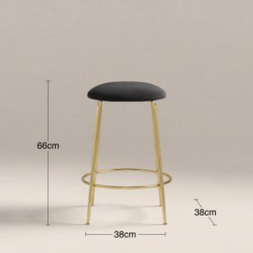 Regent Kitchen Stool | Grey Sustainable Velvet