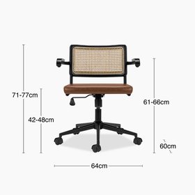 Kenton Office Chair | Vintage Tan Faux Leather & Black