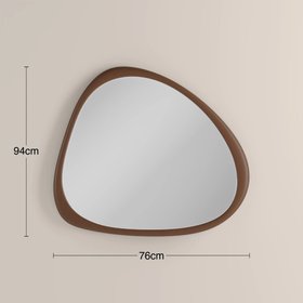 Sable Pond Wall Mirror, 94 x 76 cm | Light Walnut