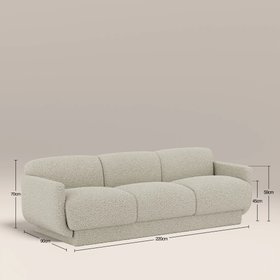 Connick 3 Seater Sofa | Speckled Stone Sustainable Boucle