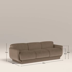 Connick 3 Seater Sofa | Truffle Brown Sustainable Mohair Velvet