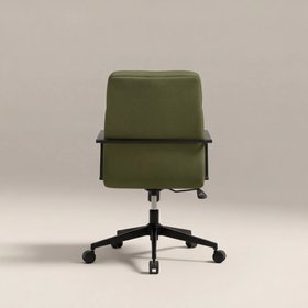 Blaire Office Chair | Olive Green Faux Leather & Black