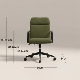 Blaire Office Chair | Olive Green Faux Leather & Black