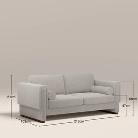 Ava 3 Seater Sofa | Speckled Stone Sustainable Boucle