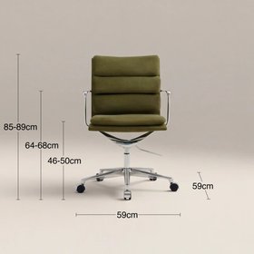 Urma Office Chair | Moss Green Sustainable Mohair Velvet & Chrome