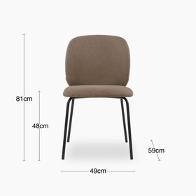 Harlow Dining Chair | Truffle Brown Sustainable Mohair Velvet & Black