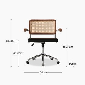 Kenton Office Chair | Vintage Black Faux Leather & Chrome