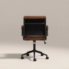 Mae Office Chair | Vintage Tan Faux Leather & Black