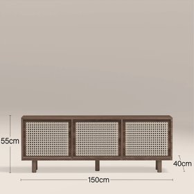 Soller Large Wooden TV Stand | Walnut & Natural