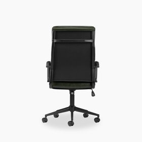 Mae High Back Office Chair | Vintage Green Faux Leather & Black