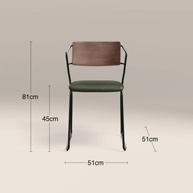Kensal Stackable Dining Chair | Vintage Green Faux Leather & Black