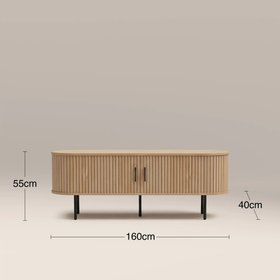 Mika Large Wooden TV Stand | Oak & Black