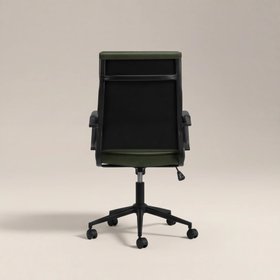 Mae High Back Office Chair | Vintage Green Faux Leather & Black