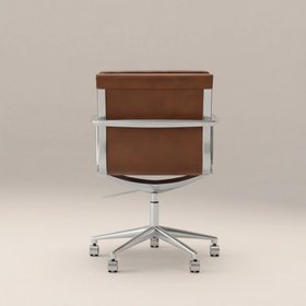Urma Office Chair | Vintage Tan Faux Leather & Chrome