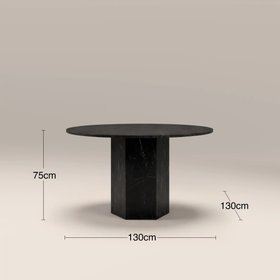 Naxos 4 Seat Round Dining Table | Onyx Black Marble