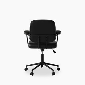 Paige Office Chair | Vintage Black Faux Leather & Black