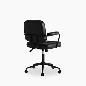 Paige Office Chair | Vintage Black Faux Leather & Black