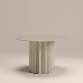 Santoria 4 Seat Round Dining Table | Natural Travertine Effect Stone