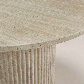 Santoria 4 Seat Round Dining Table | Natural Travertine Effect Stone