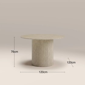 Santoria 4 Seat Round Dining Table | Natural Travertine Effect Stone