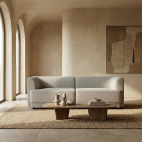 Harley 3 Seater Sofa | Speckled Stone Sustainable Boucle