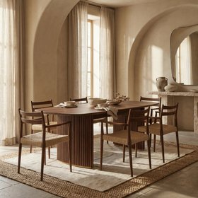 Caleb 6-8 Seat Rectangle Wooden Extendable Dining Table | Walnut