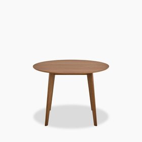 Roxby 4 Seat Round Wooden Dining Table | Walnut