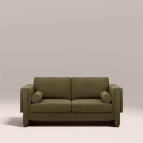 Ava 2 Seater Sofa Bed | Moss Green Mohair Sustainable Velvet