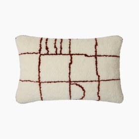 HKliving Rectangle Knitted Wool Cushion | Brown