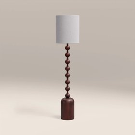 Latimer Floor Lamp | Natural Linen & Walnut
