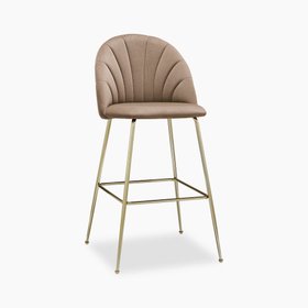Sylvia Bar Stool | Taupe Sustainable Velvet