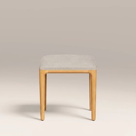 Percy Low Stool | Ivory Fabric & Oak